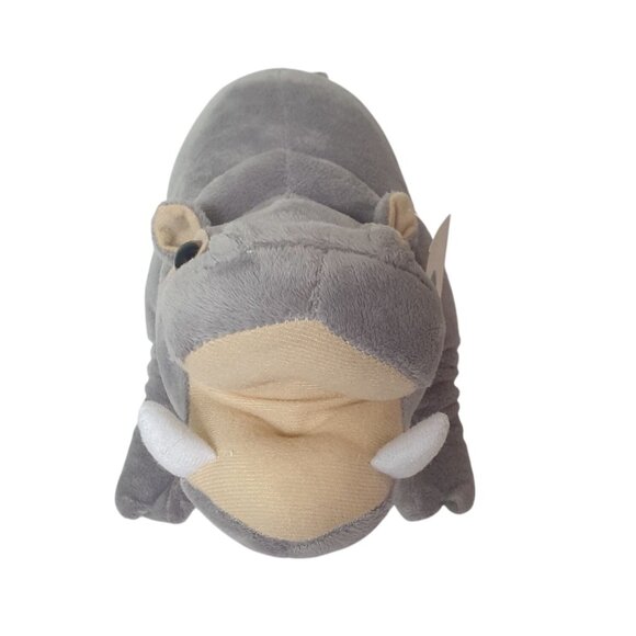 Adore Gray Hippopotamus 14.5" Stuffed Animal Realistic Soft Plush Toy Swamp NEW - Picture 3 of 8
